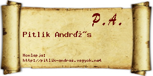 Pitlik András névjegykártya